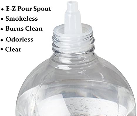 Ner Mitzvah Paraffin Lamp Oil, Clear Smokeless, Odorless, Clean Burning Fuel for Indoor and Outdoor, Use with E - Z Fill Cap and Pouring Spout, 32oz