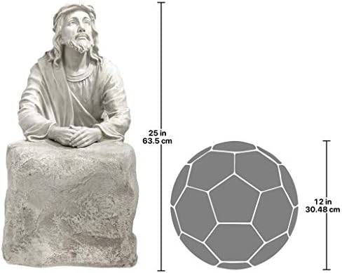 Design Toscano Jesus in the Garden of Gethsemane Religious Garden Statue, 23 Inch, Polyresin, Antique Stone