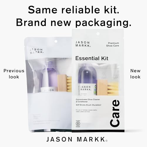 Jason Markk Essential Kit, Shoe Cleaner, 2-Piece Set, Deep Cleaning Solution & Durables Brush, Sneaker Care, Ideal for Footwear, Safe for Midsoles
