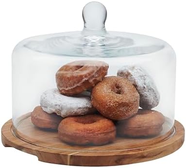 Libbey Selene 6-in-1 Domed Cake Stand, Unique Space Saving Glass Cake Stand with Dome, Multi-Purpose Dip Bowl To Serve Snacks and More
