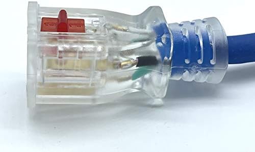 Webber Pro-Series Safety Extension Cable NEMA 5-15P Plug to in-Line GFCI with Illuminated “Triton” Locking Triple Receptacles 2.5'. Webber