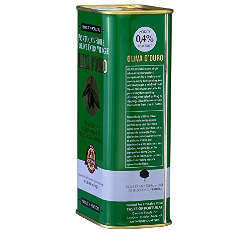 A Taste of Portugal Organic Olive Oil | Extra Virgin Olive Oil | Light and Fruity Portuguese Olive Oil | 32 OZ Tin