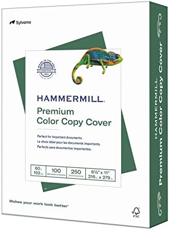 Hammermill 122549 Premium Color Copy Cover, 60 lbs., 8 1/2 x 11, Photo White, 250 Sheets