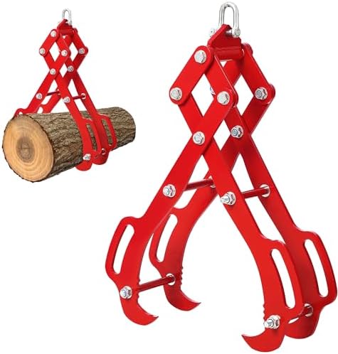 Garvee 28 in Log Lifting Tongs, Log Grabber, Skidding Log Lifting Tongs Timber, Heavy Dut Solid Steel Swivel Dragging Steel Tongs Log Lifting Lumber Skidding Tongs Logging Grabber(4 Claw)