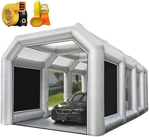 28X15X10FT Inflatable Spray Paint Booth Tent with Upgrade High-Power Blowers 950W+950W