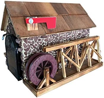 Old Mill Mailbox with Red Wheel Amish Made in USA
