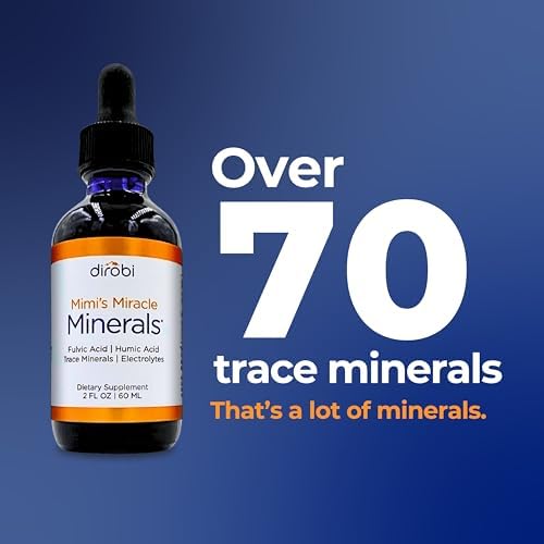 Mimi's Miracle Minerals – Fulvic & Humic Acid Supplement with 72+ Ionic Trace Minerals, Energy, Hair & Nail Growth Support, Organic Plant-Derived Liquid Drops, 4 oz