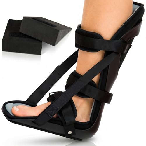 Vive Plantar Fasciitis Night Splint for Men & Women - Stabilizer Brace | Relieves Inflammation - Foot Support Boot Features Adjustable Hook and Loop Straps for Achilles Pain Relief