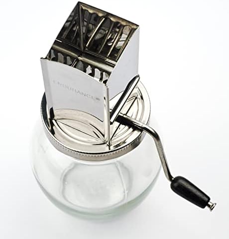 RSVP International Endurance Vintage Inspired Nut Grinder, 1.25 Cup Capacity, Glass Bottom