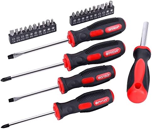 FASTPRO 215-Piece Home Repairing Tool Set with 12-Inch Wide Mouth Open Storage Bag, Household Hand Tool Kit,Red