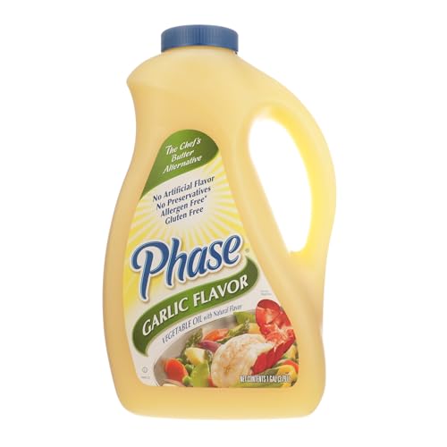 Ventura Foods Phase Garlic Flavor Liquid Butter Alternative, 1 Gallon Jug | Dairy-Free & Vegan Vegetable Oil for Sautéing, Grilling, and Popcorn