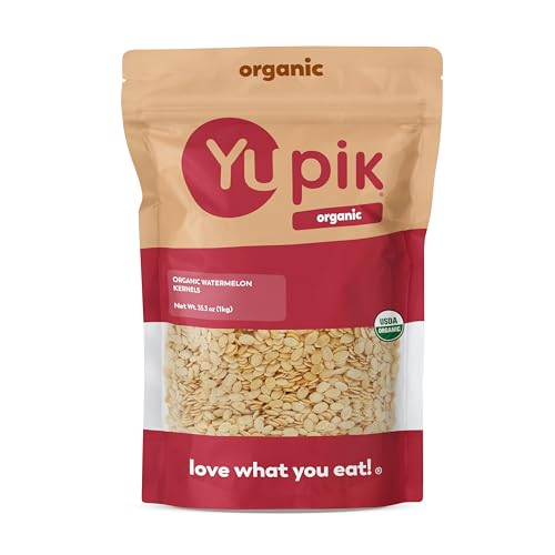 Yupik Organic Watermelon Kernels, No Shells, 2.2 lb (35.2 oz), Gluten-Free, Non-GMO, Vegan, Kosher, Shelled, Raw Seeds, Plant-Based Protein