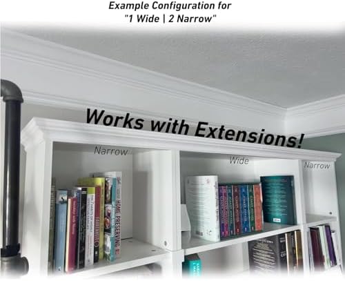 Crown Molding Kit Designed for IKEA Billy Bookshelf – Modular Top Trim for Wide or Narrow – Easy No-Tool No-Glue Installation – Fits No-Door
