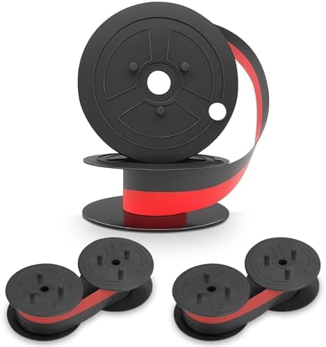 3 Pcs Canon MP11DX Calculator Ink Ribbon, Red/Black, 18ft x 0.5in | Compatible with Sharp EL-1197PIII, Porelon #11216 and Other Popular Models