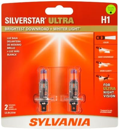 SYLVANIA - H1 SilverStar Ultra - High Performance Halogen Headlight Bulb, High Beam, Low Beam and Fog Replacement Bulb