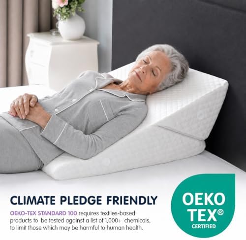 Wedge Pillow for Sleep Apnea, 12" Bed Wedge Pillow for Headboard