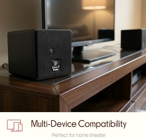 3" Mini Cube Bookshelf Speakers - 100W Small Bookshelf Speakers w/ 3" Paper Cone Driver