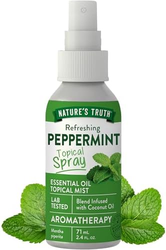 Nature's Truth Peppermint Essential Oil Spray | 2.4 Fluid Ounces | for Aromatherapy | Plant Based, Non-GMO & Gluten Free