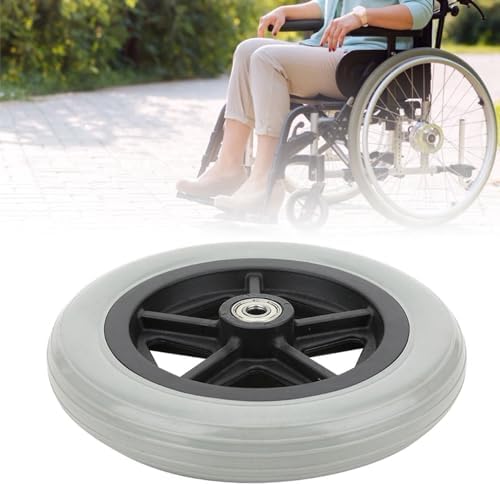 Wheelchair Front Wheels, 7 Inch Front Caster Disabled Anti-Slip Rubber Wheels Wheel Replacement for Wheelchairs, Rollators, Walkers