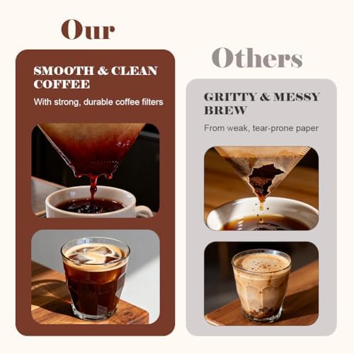 YQL #4 Cone Coffee Filters, 200 Count Paper Filters for Ninja Coffee Makers