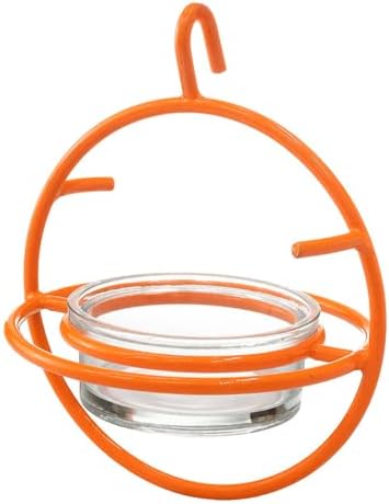 Monarch Abode Hanging Hummingbird Feeders for Outdoors – Single Handcrafted Hanging Glass Hummingbird Feeder with Red Bowl & Perch