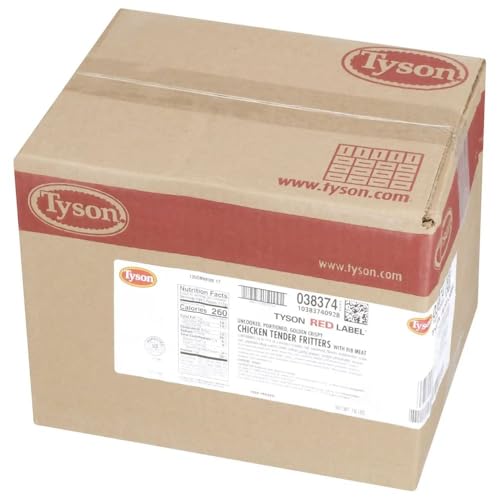 Tyson Red Label Select Cut Golden Crispy Uncooked Breaded Chicken Breast Tenderloin, 5 Pound -- 2 per case.