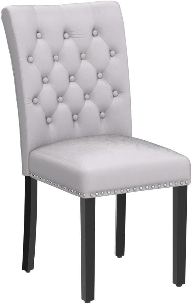 adochr Velvet Dining Chairs Set of 2, Parsons Kitchen Chair, Blue
