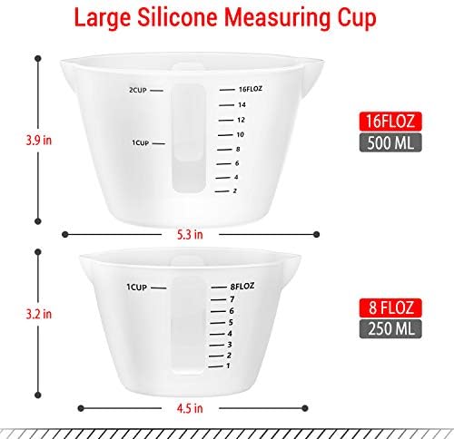 Gartful 500ml & 250ml Large Silicone Measuring Cups, Resin Mixing Cups for Epoxy, Jewelry Casting Molds, Acrylic Paint Pouring, Cup Making