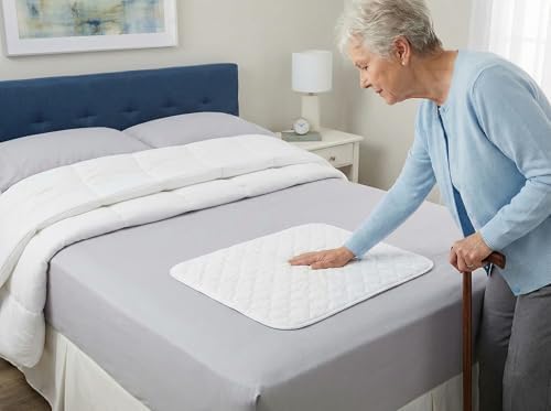 RMS Ultra Soft 4-Layer Washable and Reusable Incontinence Bed Pad, 34"x36" | Premium Quilted Bed Pad for Incontinence, waterproof reusable protector helps keep mattresses, furniture and wheelchairs dry