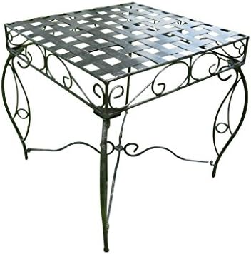 Iron Side Table - Lattice (Black Pewter) (22"H x 20"W x 20"D)
