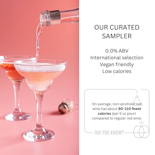 Non-Alcoholic Rosé Wine Sampler - 4 Bottles (25.4 Fl Oz Each) So Jennie Sparkling, Le Petit Chavin, Pierre Zéro Signature