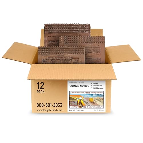 MRE Cookie Combo (12-Pack), 2024+ Production, Long Shelf Life | Meals Ready to Eat, Great for Emergency Preparedness & Camping