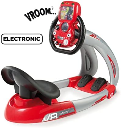 Smoby: V8 Driver, Kids Can Play and Develop Real Life Skills, Features Includes Back Lit Screen, Real Sounds and Mechanical Pedals, for Ages 3 and up