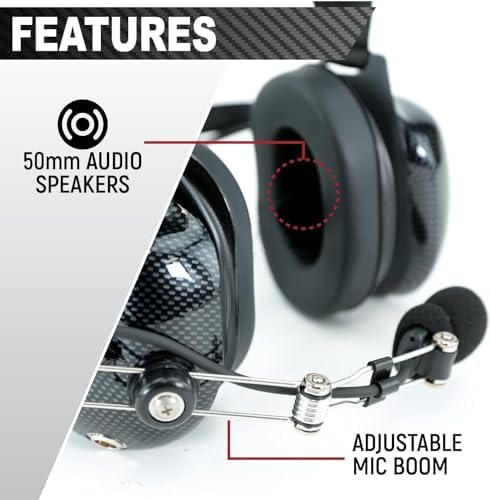 Rugged Radios H41 Behind-the-Head Racing & Industrial Headset | 24dB NRR with Dynamic Noise-Canceling Mic, Clear Hear Speakers, Volume Control