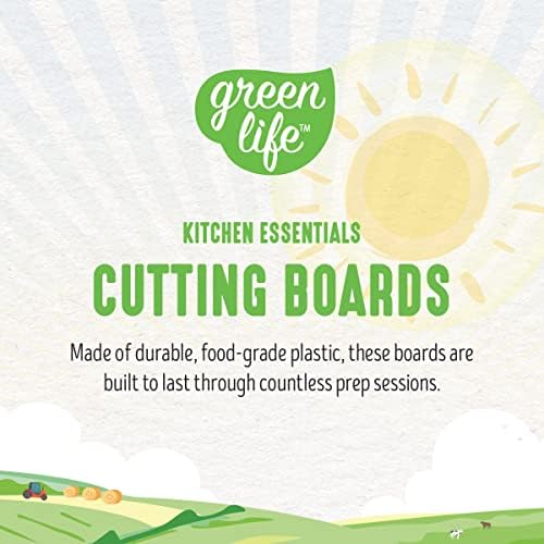 GreenLife Cutting Board Set 8x12" & 10x14", Extra Durable, Meal Prep, Non-Slip, Grip Handles, Crack Resistant, Dishwasher Safe, Reversible, Versatile Kitchen Essentials, Turquoise
