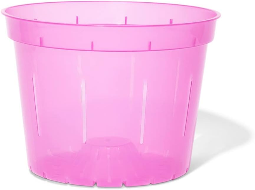 Orchid Pot - 6 inch Slotted Clear Orchid Pots - 3 Pack (Crystal Clear)