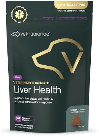 VetriScience Veterinary Strength Liver Health Chews - Canine Liver Care Supplement for Detox Support - Dog Supplement - Supports Immune System - No