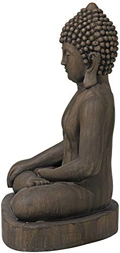 John Timberland Sitting Buddha 29 1/2" High Sandstone Outdoor Statue | Sculpture Zen Asian Japanese Garden Decor Front Porch Patio Yard Outside Home Balcony House Exterior Weathered Light Finish