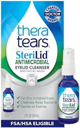 TheraTears SteriLid Antimicrobial Eyelid Cleanser and Face Wash, 2 Fl Oz