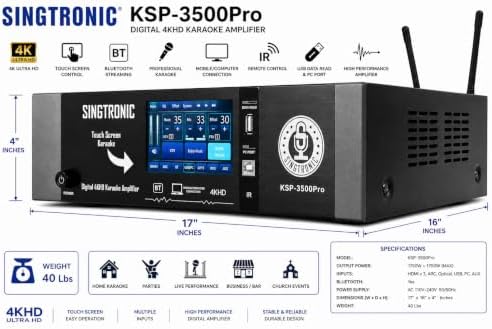 KSP-3500Pro Professional 3500W Digital 3 in 1 Karaoke Sound Processor Amplifier Free: 2 x Wireless Microphones Anti-Feedback
