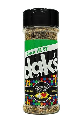 DAK's Spices Green Zest Seasoning Blend | 100% Salt & Sugar Free | Premium & Healthy Seasoning | MSG Free, Preservative Free, Potassium Chloride Free | Low Carb & Keto Friendly | Perfect for Clean Eating & Adding Flavor to Recipes | 1.5 oz