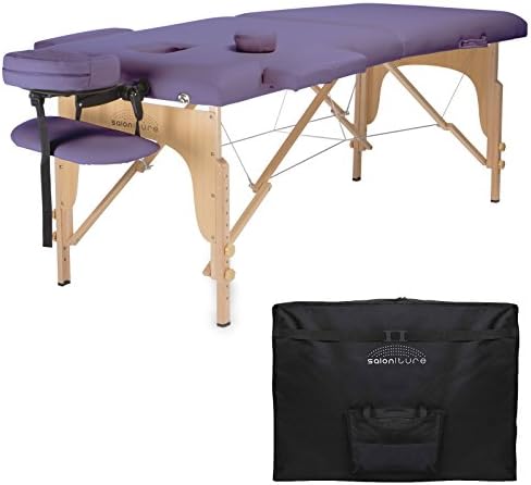 Saloniture Professional Portable Folding Massage Table with Carrying Case - Black
