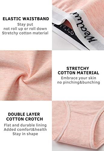 Wealurre Womens Underwear Cotton Bikini Breathable Sport Low Rise Panty for Women Multipack