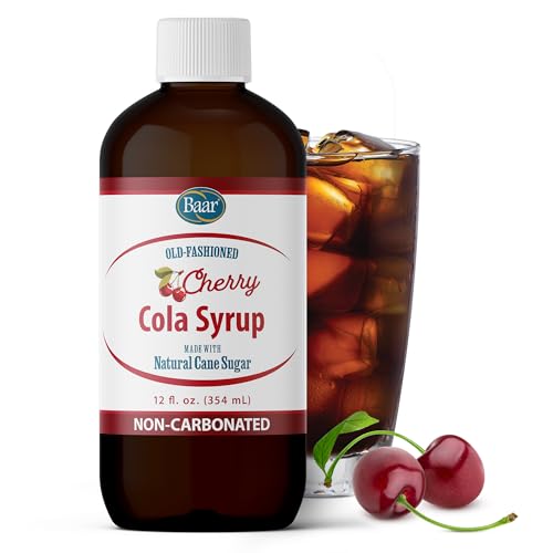 Baar Caffeine-Free Cola Syrup with Pure Cane Sugar, 12 oz | Non-Carbonated Cola Syrup, No High Fructose Corn Syrup, Made with Pure Cane Sugar for Mixing Drinks and Recipes