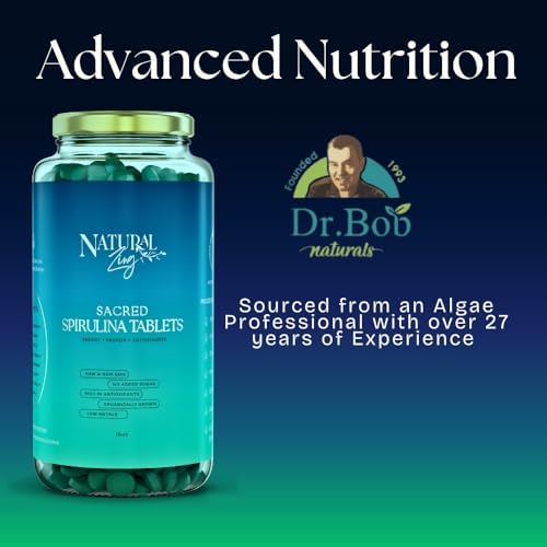 NaturalZing - 100% Pure Organic Spirulina Tablets | Non-GMO | Daily Greens | Vegan Superfood Protein & Antioxidant Support – Rich in Phycocyanin, Beta Carotene & Iron - 2000 Tablets (16 oz Bulk Pack)