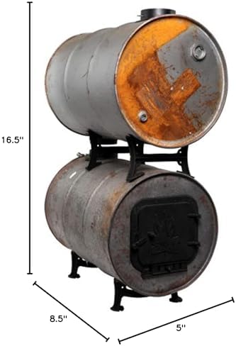 US Stove BKAD500 Cast Iron Double Barrel Camp Stove Adapter Kit | For BSK1000 And DR55 55 Gal Drum, 2900 W Max Output, LPG Fuel, 16.5 x 5 x 8.5 in