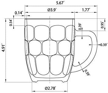 Dimple Stein Beer Mug - 20 OZ (4 Pack)