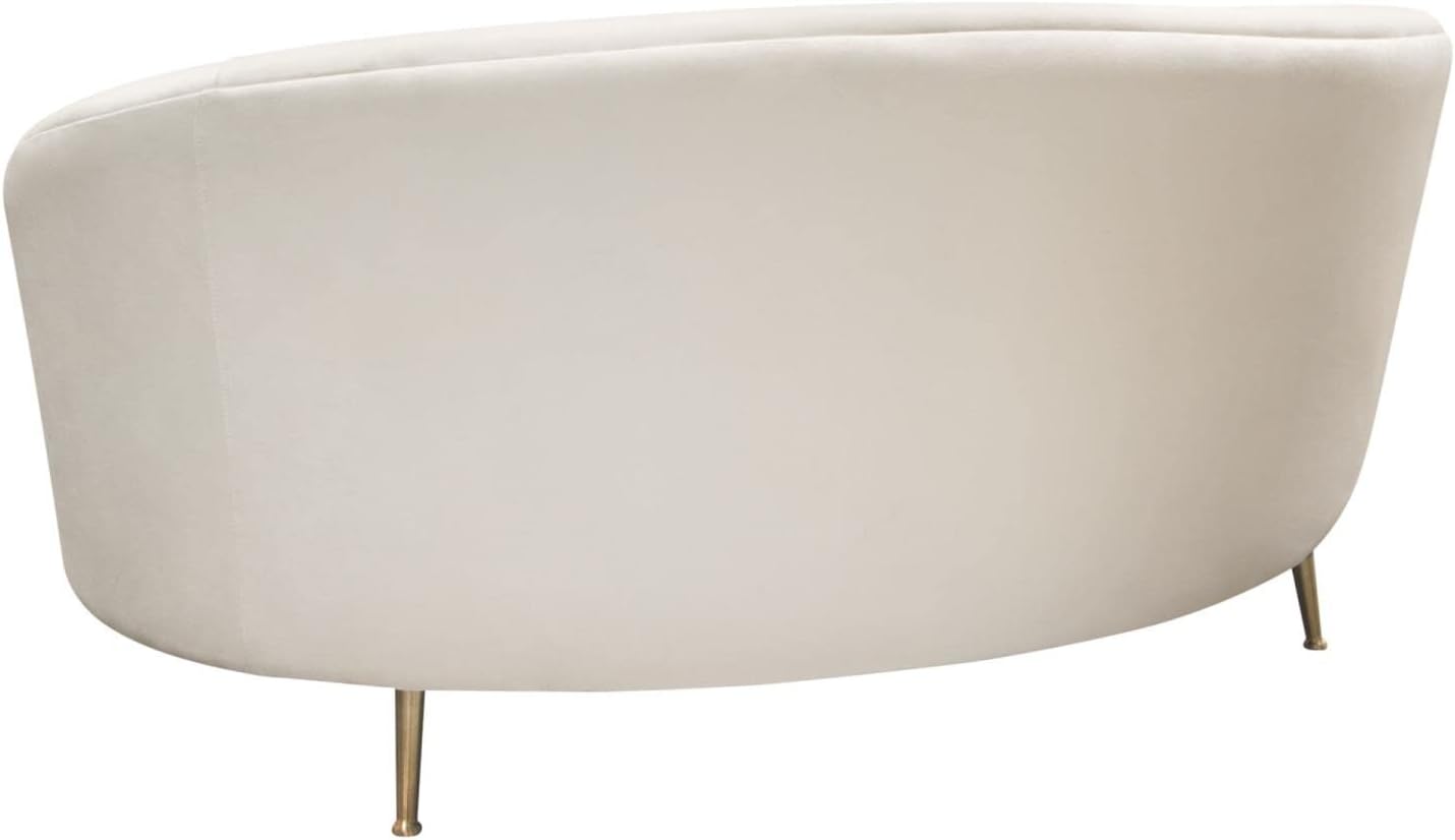 Celine Curved Sofa in Light Cream Velvet