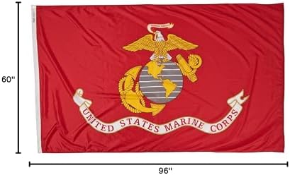Annin Flagmakers U.S. Marine Corps Military Flag USA-Made to Official Specifications, Officially Licensed, 4 x 6 Feet (Model 439007) | USA-Made to Official Specifications, Officially Licensed