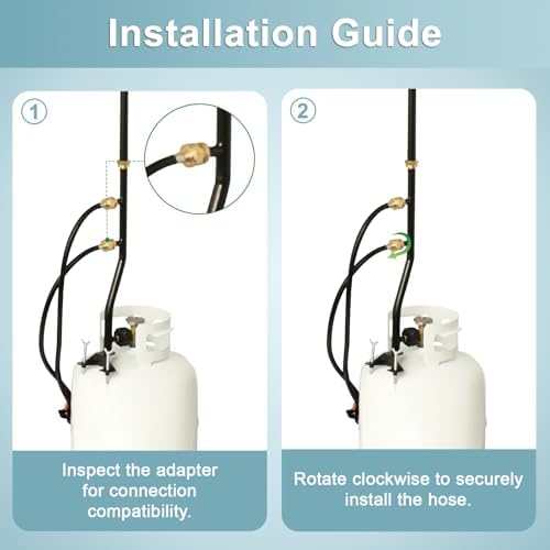 SHINESTAR 5FT Propane Extension Hose for Propane Tree, Tee Adapter | 1"-20 Male to Female Throwaway Cylinder Thread Propane Tank Hose Extension for Camping Stove, Buddy Heater, Weber Q Grill